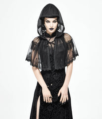 Black Lace Hooded Cape